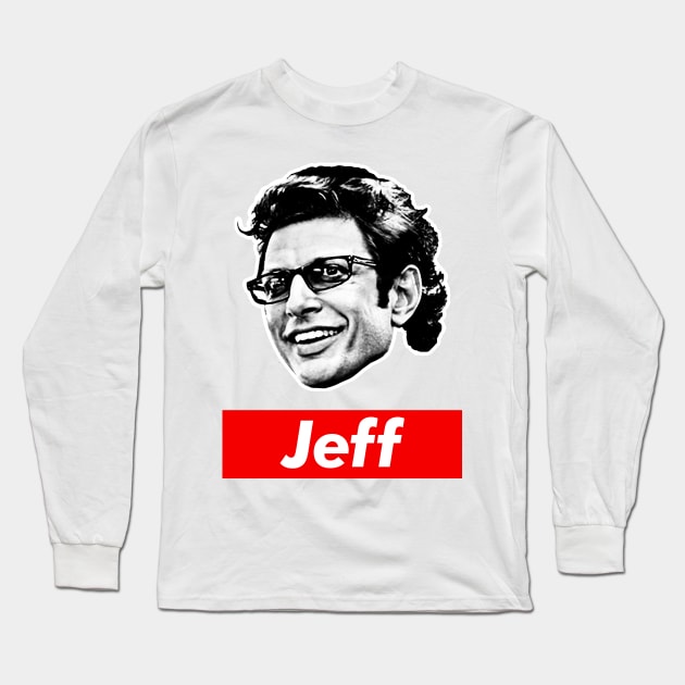 Jeff Goldblum Retro 90s Styled Aesthetic Design Long Sleeve T-Shirt by DankFutura